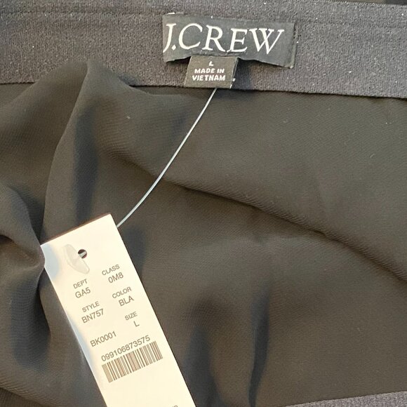 J CREW Size Large Gwyneth Pleated Slip Skirt Black NWT BN757 | Sold Out at JCrew - Picture 7 of 10